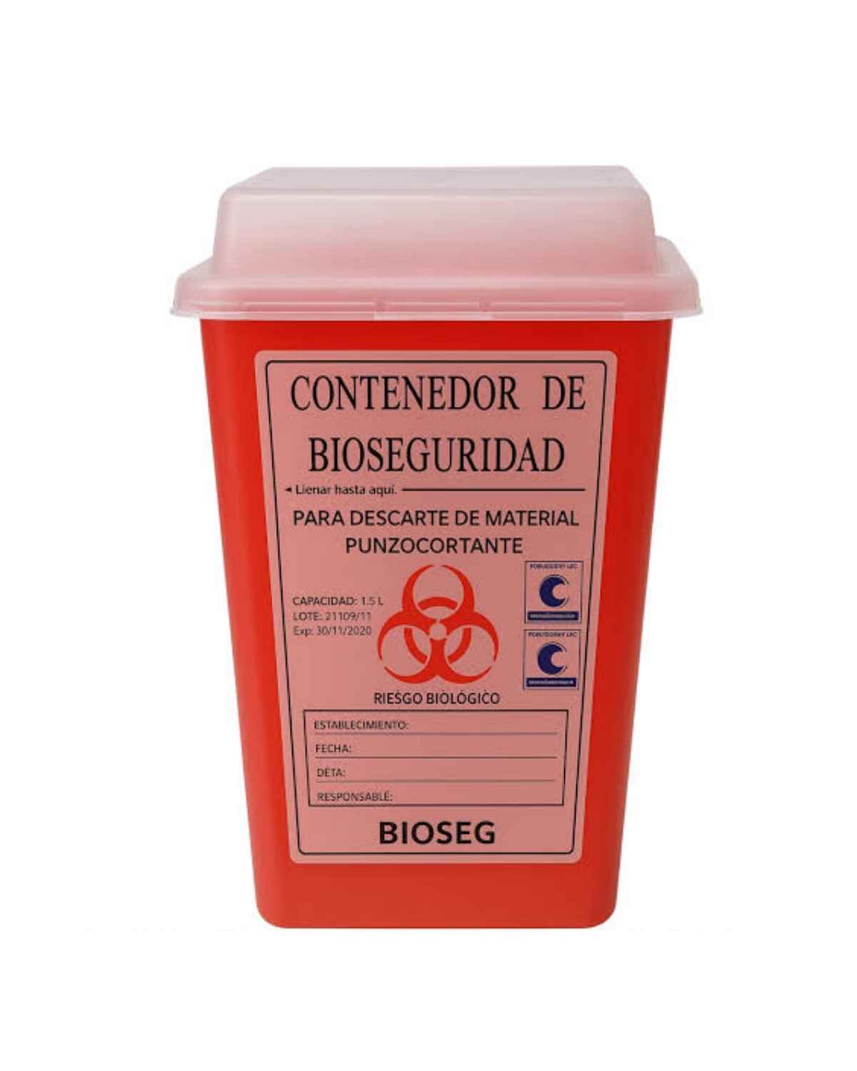 Contenedor punzocortante plástico Bioseg